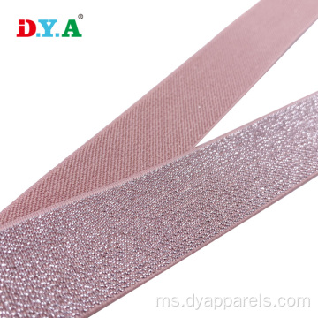 30mm merah jambu elastik sliver metallic pakaian elastik band